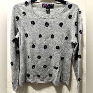 Gray Cashmere Casual Cottage Core Sweater Peck & Peck